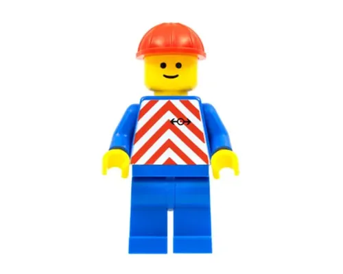 Red & White Stripes - Blue Legs, Red Construction Helmet Image