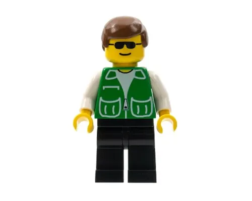 Jacket Green with 2 Large Pockets - Black Legs, Brown Male Hair Image