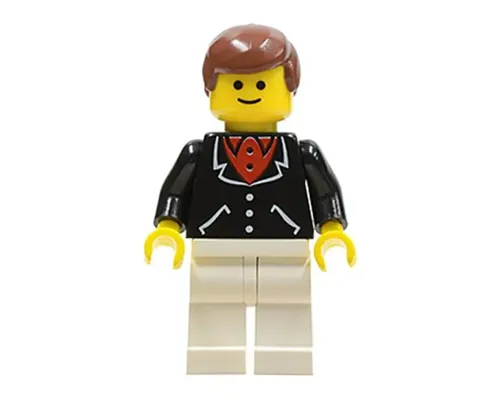 Suit with 3 Buttons Black - White Legs, Brown Male Hair Image