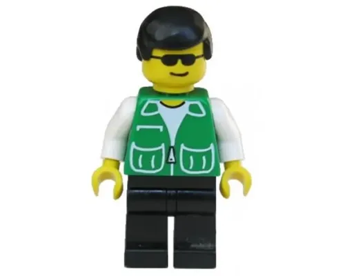 Jacket Green with 2 Large Pockets - Black Legs, Black Male Hair Image