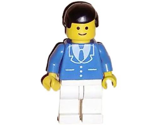 Suit with 3 Buttons Blue - White Legs, Black Male Hair Image