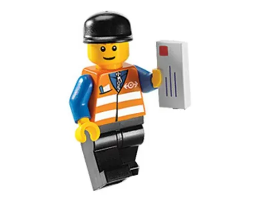 Orange Vest with Safety Stripes - Black Legs, Black Cap Image