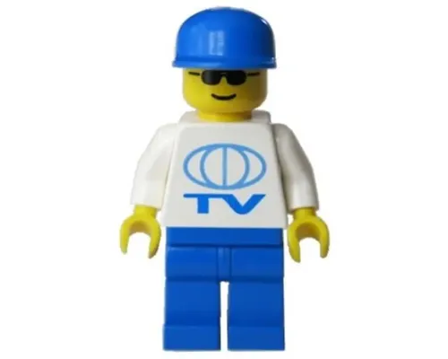 TV Logo Large Pattern, Blue Legs, Blue Cap, Sunglasses Image