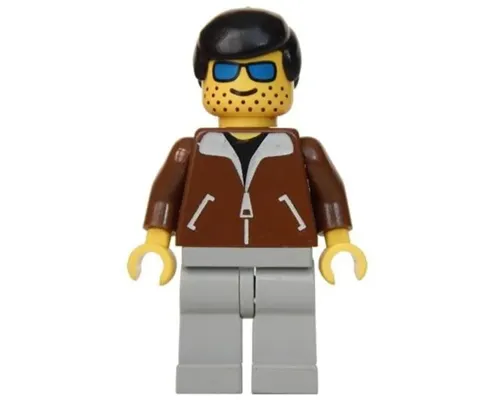 Jacket Brown - Light Gray Legs, Black Male Hair, Black Sunglasses Image