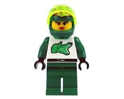 Race - Driver, Green Alligator, Helmet with Flames Image