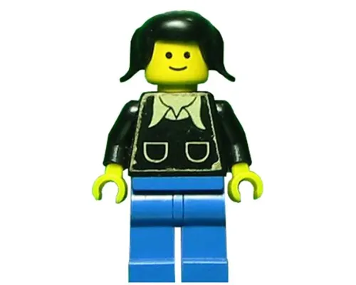 Patron - Black Torso with Pockets and Collar (Torso Sticker), Blue Legs, Black Pigtails Hair Image