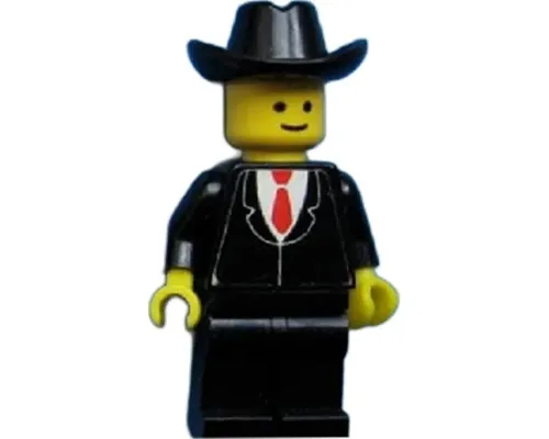 Patron - Black Suit with Red Tie (Torso Sticker), Black Legs, Black Cowboy Hat Image