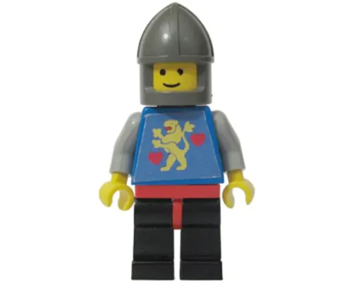 Castle Guard, Lion with Hearts, Black Legs , Dark Gray Chin-Guard (Stickered Torso) Image