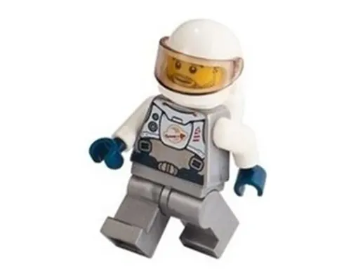 Astronaut - Male, Flat Silver Spacesuit with Harness and White Panel with Classic Space Logo, Stubble Image