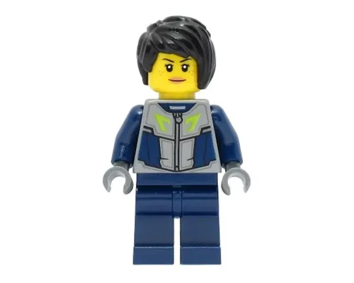 Submarine Pilot - Female, Flat Silver and Dark Blue Jacket, Black Hair Image