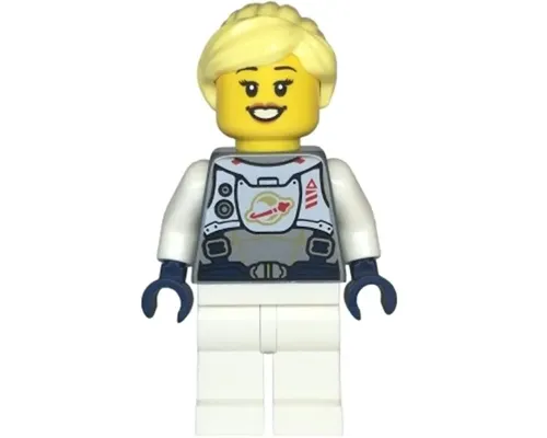 Astronaut - Female, Flat Silver Spacesuit with Harness and White Panel with Classic Space Logo, Bright Light Yellow Hair Image