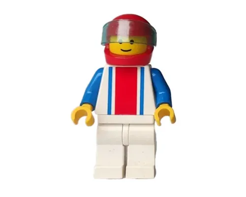 Vertical Lines Red & Blue - Blue Arms - White Legs, Red Helmet, Trans-Light Blue Visor Image