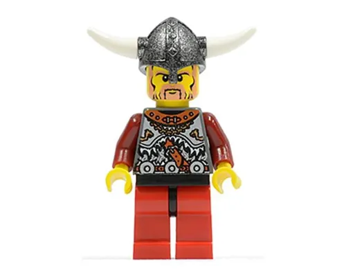 Viking Red Chess Pawn - Horns Glued to Helmet Image