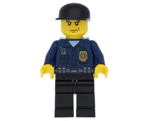 Police - World City Patrolman, Dark Blue Shirt with Badge and Radio, Black Legs, Black Cap Image