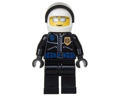 Police - World City Helicopter Pilot, Black Jacket with Zipper and Badge Image