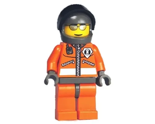 Coast Guard World City - Orange Jacket with Zipper, Silver Sunglasses, Dark Gray Helmet Image