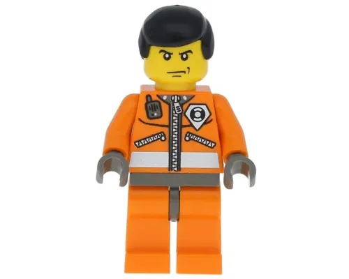 Coast Guard World City, Orange Jacket with Zipper, Black Male Hair Image