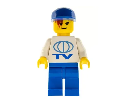 TV Logo Large Pattern on Front, LEGO Soccer Logo on Back, Blue Legs, Blue Cap Image