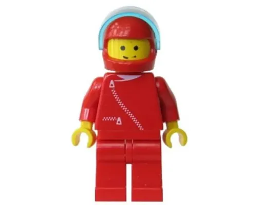 Jacket with Zipper - Red, Red Legs, Red Helmet, Trans-Light Blue Visor Image