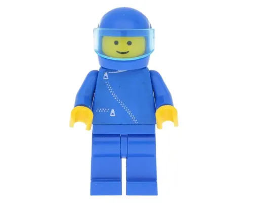 Jacket with Zipper - Blue, Blue Legs, Blue Helmet, Trans-Light Blue Visor Image