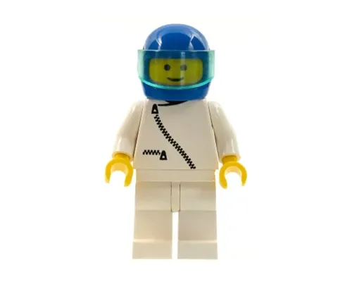 Jacket with Zipper - White, White Legs, Blue Helmet, Trans-Light Blue Visor Image