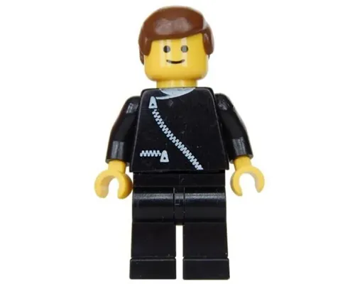 Jacket with Zipper - Black, Black Legs, Brown Male Hair Image