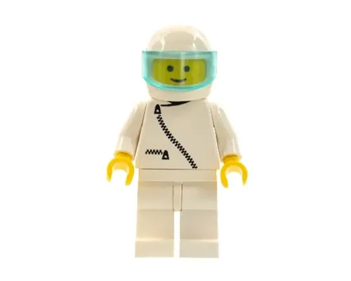 Jacket with Zipper - White, White Legs, White Helmet, Trans-Light Blue Visor Image