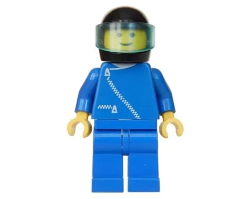 Jacket with Zipper - Blue, Blue Legs, Black Helmet, Trans-Light Blue Visor Image